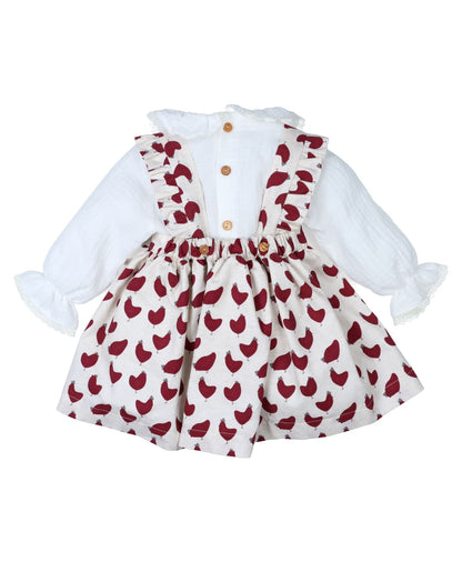 Conjunto vestido gallinas Popys