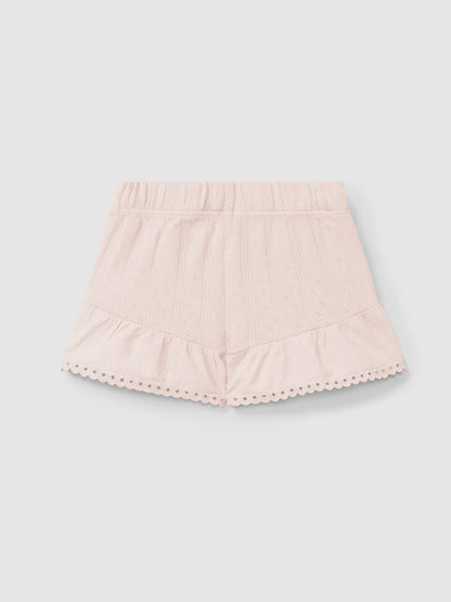 Pantalón corto bordado rosa Snug