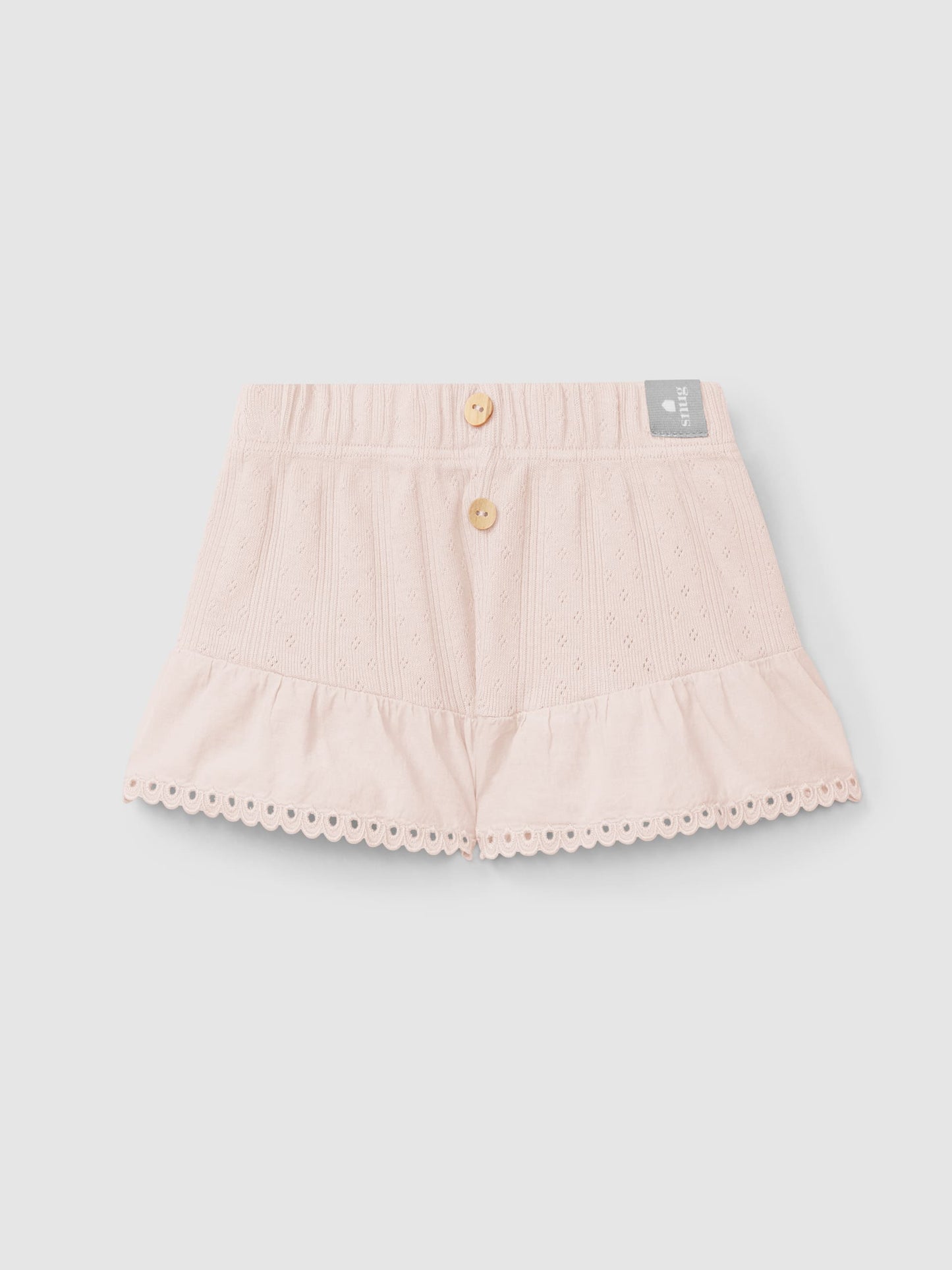 Pantalón corto bordado rosa Snug