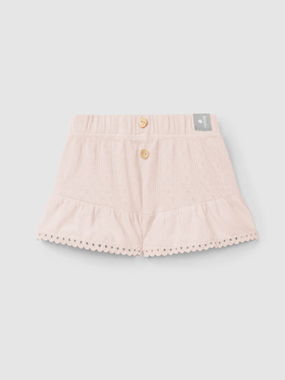 Pantalón corto bordado rosa Snug